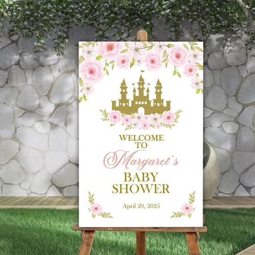 Miniatura 15 de Letrero de bienvenida personalizado para baby shower, con texto en inglés «A Little Sweetheart on the way» Baby Shower, cartel de bienvenida