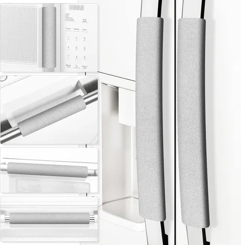 Miniatura 7 de Juego de 6 fundas para manijas de puerta de refrigerador, recortables, lavables, fundas para manijas de electrodomésticos, protector de manija