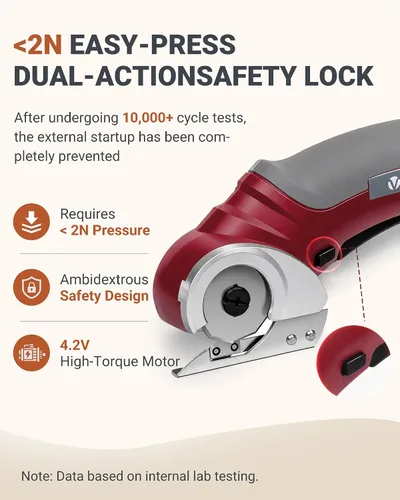 Miniatura 3 de VLOXO Tijeras eléctricas inalámbricas, cortador de cartón con bloqueo de seguridad, mini cortador eléctrico de 4.2 V, tijeras giratorias para Rosa