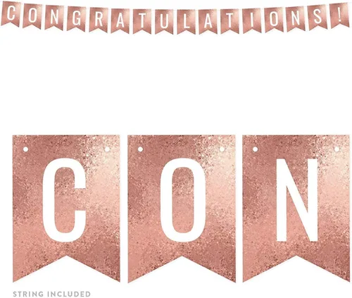 Miniatura 57 de Andaz Press Pancarta decorativa de mosaico con purpurina de oro rosa para fiesta de cumpleaños, 100 años de amor, aproximadamente 5 pies, 1 juego