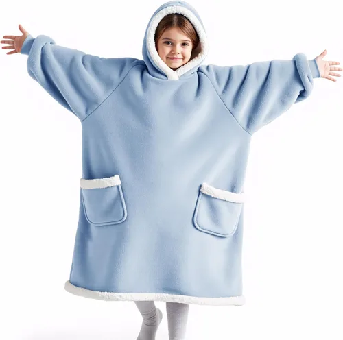 Miniatura 38 de Bedsure Manta con Capucha, Manta Portátil con Capucha como Regalos para Mamá, Regalos de Cumpleaños para Mujeres, Niños y Adolescentes, Sudadera