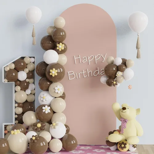 Miniatura 11 de Fomcet Cubierta de Arco de Boda de 6 Pies Beige Spandex Tela Ajustada Cubierta de Telón de Fondo de Arco Parte Superior Redonda Cubiertas de Telón