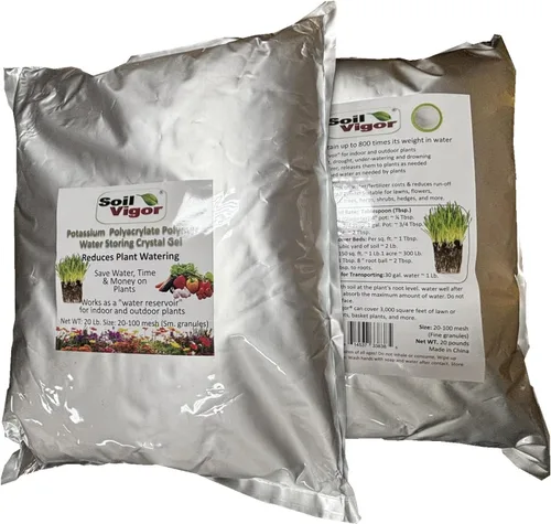 Miniatura 21 de Soil Vigor - Cristales de almacenamiento de agua – Corte el riego en un 50% Hidrogel de polímero súper absorbente para céspedes, jardines