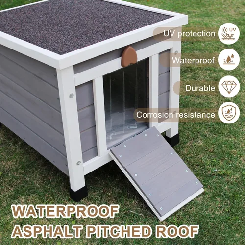 Miniatura 6 de Casa para gatos resistente a la intemperie para gatos al aire libre en invierno, refugio para gatos al aire libre 100% aislado en todo el perímetro
