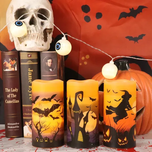 Miniatura 8 de Juego de 3 velas de calcomanía de Halloween de DRomance