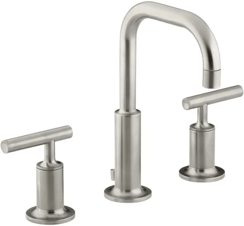 Miniatura 24 de KOHLER K-14406-3-2MB Purist - Grifo para lavabo de baño, 3 agujeros con asas cruzadas bajas, 1.2 GPM, latón moderno cepillado vibrante Latón