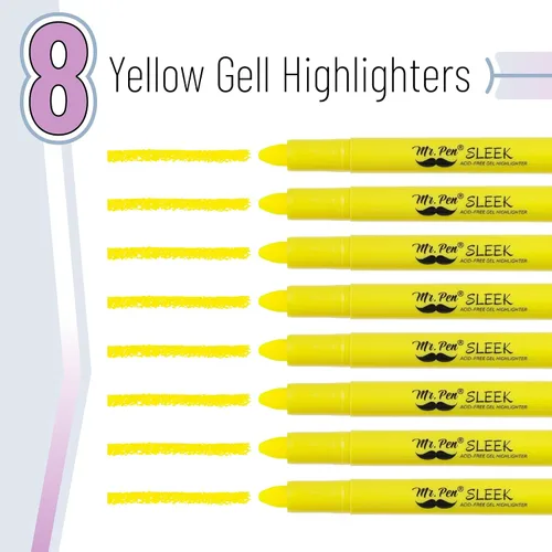 Miniatura 2 de Mr. Pen - Resaltadores de la Biblia de gel que no se corren, amarillo, paquete de 8 Twist-Up Bible Highlighters No Bleed Through, Fast Drying
