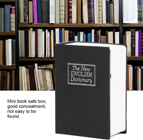 Miniatura 2 de Libro con cerradura de llave, libro de diversión portátil, libro falso, caja oculta, contenedor interior de metal con 2 llaves ahuecadas libro
