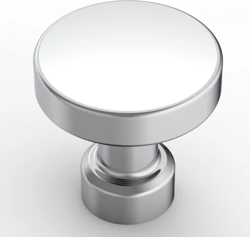 Miniatura 15 de Amerdeco - Paquete de 10 pomos de cocina de latón cepillado para armarios con un solo orificio, tiradores redondos dorados para cajones, pomos