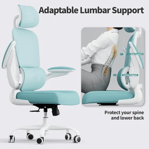 Miniatura 7 de TRALT Silla de oficina ergonómica de escritorio, 330 libras, sillas de escritorio de oficina de malla para el hogar con ruedas, cómodas sillas