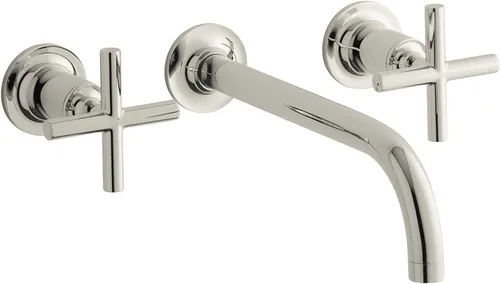 Miniatura 10 de Kohler T14413-4-BGD Purist - Grifo de pared para lavabo Cromo pulido
