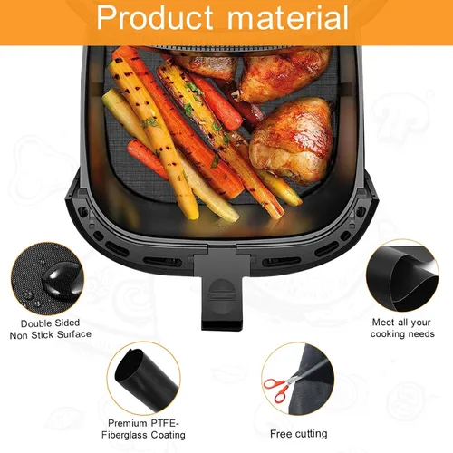 Miniatura 4 de Revestimientos para Horno para la Parte Inferior del Horno, 10"x9.7" Forros Reutilizables Antiadherentes Resistentes al Calor para Tostadora