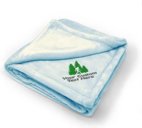 Miniatura 6 de Fastasticdeals Mantas de bebé bordadas personalizadas para niños y niñas Woods Bigfoot A Solo diseño rosa