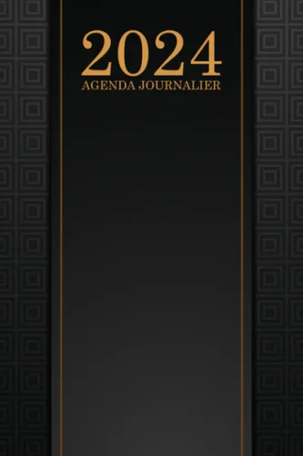 Agenda 2024 Journalier Planificateur quotidien petit format en français Agenda professionnel 1 jour par page avec créneaux horaires de 06h00 à