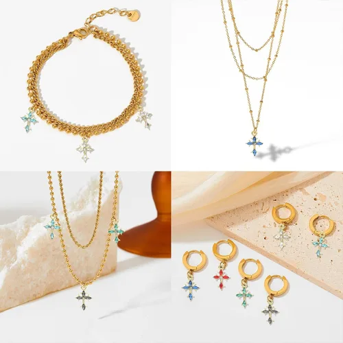 Miniatura 5 de Ipotkitt 28 dijes de cruz de diamantes de imitación de 7 estilos, dijes de cruz religiosa de cristal para hacer joyas, collares, pulseras, aretes