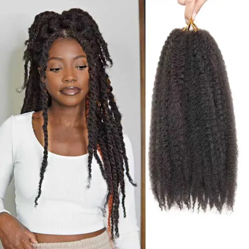 Miniatura 28 de Cabello trenzado Marley Twist de 18 pulgadas, extensiones sintéticas suaves, esponjosas y versátiles para estilos de aspecto natural, perfecto