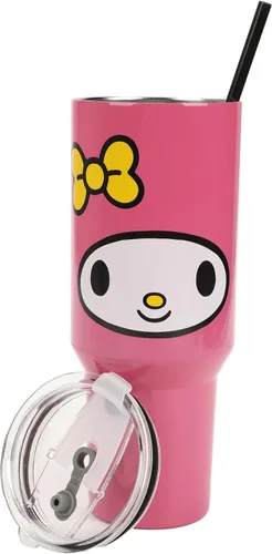 Miniatura 14 de Bioworld Grinch Grinning Face - Vaso de acero inoxidable con asa (40 onzas), color verde Grinch Sonriendo Cara