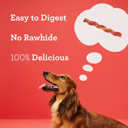 Miniatura 4 de DreamBone Golosinas Swirlz de triple sabor sin pollo añadido para perros, masticables diarios sin piel cruda, digieren de forma segura y completa
