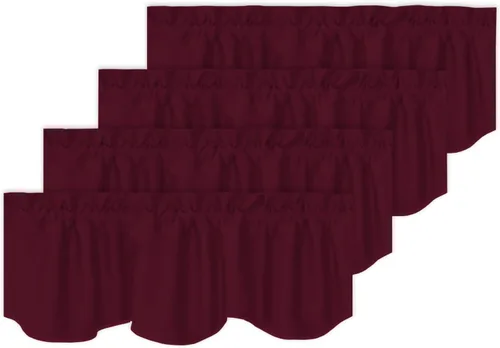 Miniatura 35 de Turquoize - Cenefa opaca para ventanas de cocina/baño/sala de estar/dormitorio con aislamiento térmico, cenefa festoneada con bolsillo para Aqua