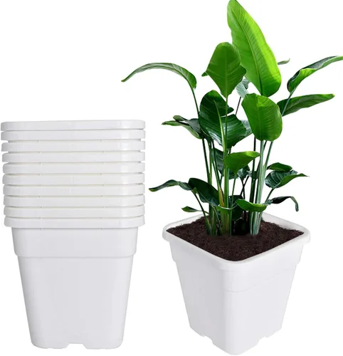 Miniatura 11 de Macetas cuadradas para vivero, macetas de cultivo para plantas de suelo, 0.63 galones, 10