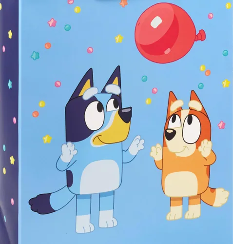 Miniatura 5 de Hallmark Juego de bolsas de regalo de cumpleaños Bluey (2 bolsas: 13 pulgadas grandes y 15 pulgadas extra grandes) para niños, nietos, niños y niñas
