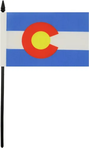 Miniatura 3 de Bandera de mesa de Colorado de 4 x 6 pulgadas, bandera de escritorio del estado de Colorado de EE. UU., 5.9 x 3.9 in, palo y base de plástico negro