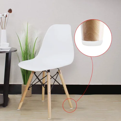 Miniatura 5 de uxcell Base de plástico blanco Protector de piso Muebles Mesa Silla Sofá Pierna Almohadilla de uñas 19 unids