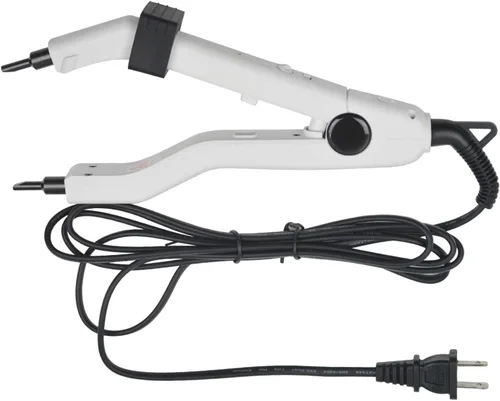 Miniatura 12 de Kit de herramientas de extensiones de cabello con conector de hierro térmico de fusión, enchufe de EE. UU., 50 unidades de protectores térmicos