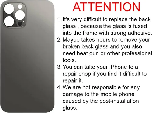 Miniatura 4 de 12 Pro Max - Carcasa trasera de repuesto para iPhone 12Pro Max (6.7 pulgadas) con cinta preinstalada, instrucciones de instalación