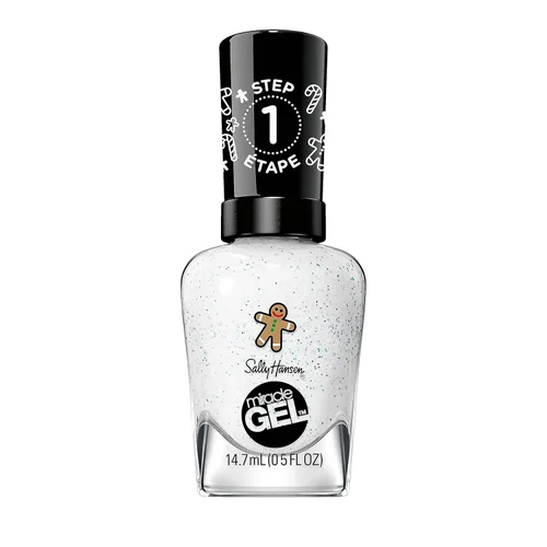 Sally Hansen Miracle Gel - Esmalte de uñas de calidad de salón navideño, fórmula similar al gel, sistema de dos pasos, no necesita luz UV, larga