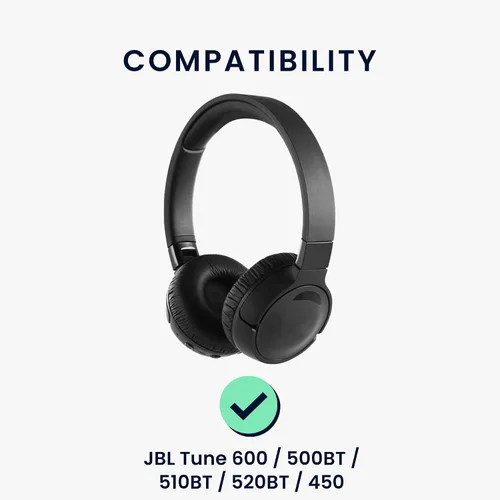 Miniatura 2 de kwmobile Almohadillas compatibles con almohadillas JBL Tune 600 / 500BT / 510BT / 520BT / 450 – 2 piezas de repuesto para auriculares, color negro