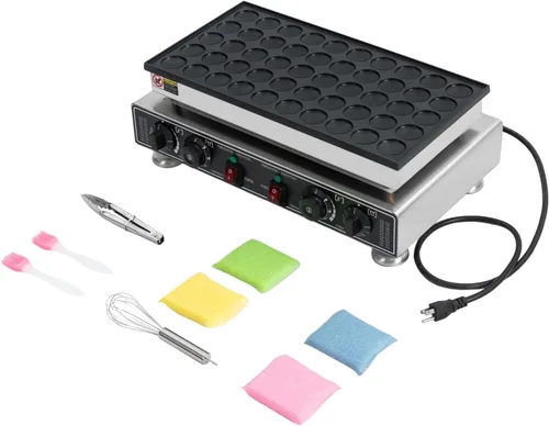 Miniatura 2 de 50pcs Mini máquina para hacer panqueques holandés comercial panqueques panqueques antiadherente Control de temperatura y tiempo 122-572℉ 1800W