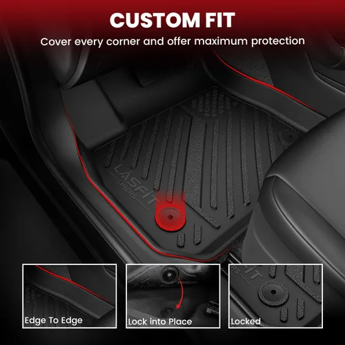 Miniatura 3 de LASFIT Alfombrillas de piso para Toyota Tacoma 2008-2011 Cabina de Acceso Transmisión Automática, Forro de Piso de Ajuste Personalizado para Todo