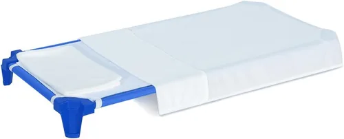 Miniatura 9 de Wood Designs Cunas de guardería apilables para niños, 52 pulgadas, azules, catres para siesta listas para montar para dormir, preescolar, guardería