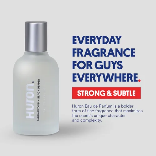 Miniatura 2 de Huron Colonia para hombre - Eau de Parfum para el uso diario - Aroma limpio y amaderado de sándalo, pimienta negra, madera de cedro y ámbar - Larga
