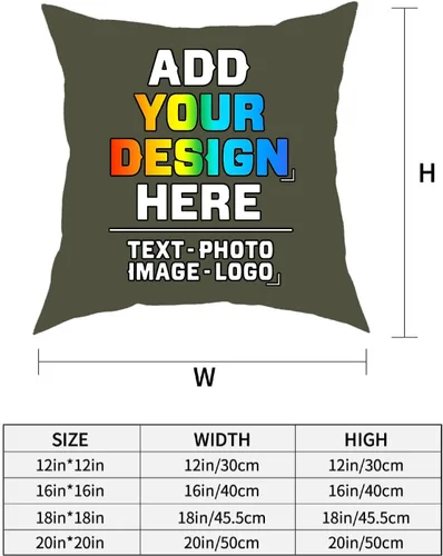 Miniatura 2 de Funda de almohada personalizada, diseña tu propia funda de almohada con logotipo de texto y texto de dos lados para marido, esposa, para hombres