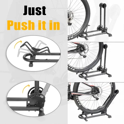 Miniatura 4 de BikeHand Soporte Plegable para Bicicleta de Piso Diseño Resistente y Duradero de Plegado Rápido para Almacenamiento de Bicicletas MTB