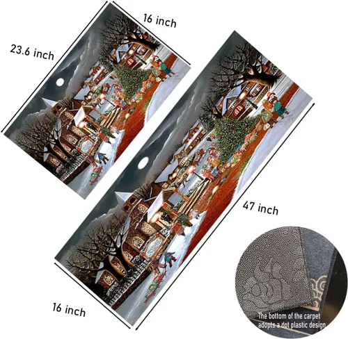 Miniatura 2 de Juego de 1 tapete de cocina antifatiga, antideslizante, acolchado, cómodo, impermeable, 16 x 47 pulgadas