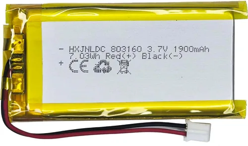 DC 3.7V1900mAh 803160 Batería recargable de polímero de litio, adecuada para productos electrónicos de bricolaje 3.7-5V con reemplazo de batería de