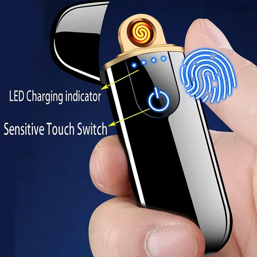Miniatura 4 de Encendedor electrónico, encendedor inteligente recargable por USB, mini encendedor eléctrico de encendido táctil, resistente al viento, encendedor