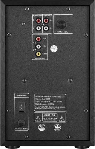 Miniatura 6 de Elimavi Sistema de sonido envolvente 5.1 con sistema estéreo de subwoofer de 5.5 pulgadas para el hogar con altavoces de cine en casa de rango medio
