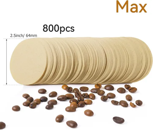 Miniatura 3 de Paquetes de repuesto de filtros de papel Laicky 800 unidades Papel de filtro de café sin blanquear Filtros de papel de café redondos para cafeteras