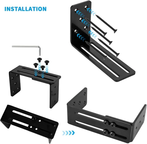 Miniatura 3 de Soportes de barricada ajustables para puerta, 2 soportes de seguridad de puerta, soporte de barra abierta para puerta de seguridad, soporte en U