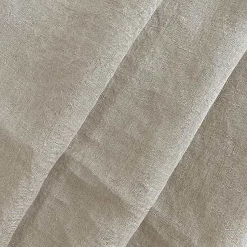 Tela de lino natural oscura y ligera de alto trenzado | Material versátil y duradero para creaciones elegantes, ideal para coser y decoración del