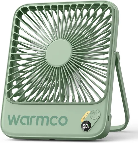 Miniatura 9 de Warmco - Ventilador de viaje portátil de 10000 mAh de 7 pulgadas, hasta 24 horas de funcionamiento, ultra delgado, silencioso y recargable