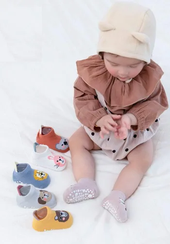 Miniatura 3 de Kisgyst 6 pares de calcetines de algodón antideslizantes para bebé, con suela antideslizante para recién nacido, niño y niña
