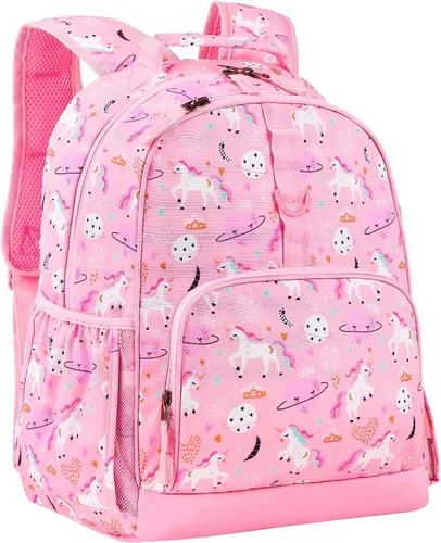 Miniatura 6 de Choco Mocha - Mochila escolar para niñas, 15 a 17pulgadas con monedero a juego, Unicornio rosa), CM034-1