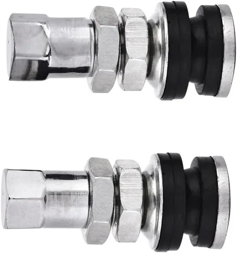 Miniatura 2 de 10Pack Metal Valve Stems TR161 Car Truck Bolt in Tire Tyre Valve Short Stems with Dust Cap Black for ATV Car Go-Kart Boat Trailer Motorcycle