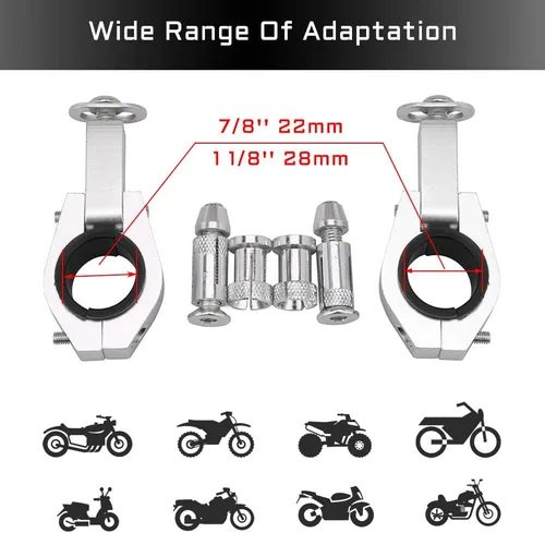 Miniatura 4 de Paramanos universales de aluminio para motocicleta, 7/8 pulgadas, 0.866 in y 1 1/8 pulgadas, 1.102 in, para todoterreno, ATV y motocross, color negro