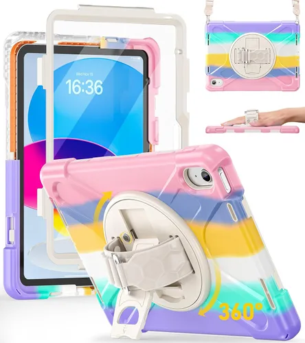 Miniatura 28 de BRAECN Funda para iPad de 9ª/8ª/7ª Generación, Funda Resistente a Prueba de Golpes con Protector de Pantalla, Soporte para Lápiz, Soporte para Tapa